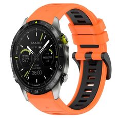 Per Garmin MARQ Athlete Gen 2 22mm Cinturino sportivo in silicone bicolore (arancione + nero)