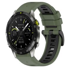 Per Garmin MARQ Athlete Gen 2 22mm Cinturino sportivo in silicone bicolore (verde oliva + nero)