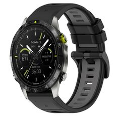 Per Garmin MARQ Athlete Gen 2 22mm Cinturino sportivo in silicone bicolore (nero + grigio)