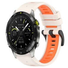 Per Garmin MARQ Athlete Gen 2 22mm Cinturino sportivo in silicone bicolore (Starlight + Orange)