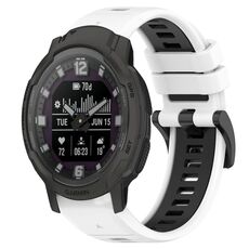 Per Garmin Instinct Crossover 22mm Cinturino sportivo in silicone bicolore (bianco + nero)