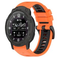 Per Garmin Instinct Crossover Solar 22mm Cinturino sportivo in silicone bicolore (arancione + nero)