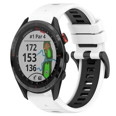 Per Garmin Approach S62 22mm Cinturino sportivo in silicone bicolore (bianco + nero)