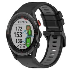 Per Garmin Approach S62 22mm Cinturino sportivo in silicone bicolore (nero + grigio)