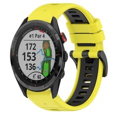 Per Garmin Approach S62 22mm Cinturino sportivo in silicone bicolore (giallo + nero)