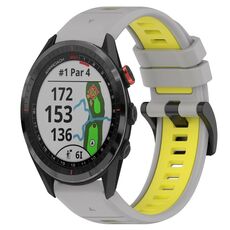 Per Garmin Approach S62 22mm Cinturino sportivo in silicone bicolore (grigio + giallo)