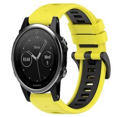 Per Garmin Fenix 5 22mm Cinturino sportivo in silicone bicolore (giallo + nero)