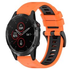 Per Garmin Fenix 5 Plus 22mm Cinturino sportivo in silicone bicolore (arancione + nero)