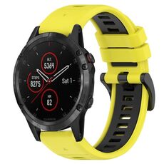 Per Garmin Fenix 5 Plus 22mm Cinturino sportivo in silicone bicolore (giallo + nero)