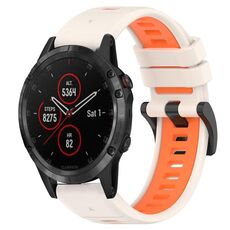 Per Garmin Fenix 5 Plus 22mm Cinturino sportivo in silicone bicolore (Starlight + Orange)