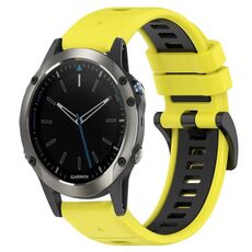 Per Garmin Quatix 5 Sapphire 22mm Cinturino sportivo in silicone bicolore (giallo + nero)