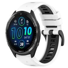 Per Garmin Forerunner 965 22mm Cinturino sportivo in silicone bicolore (bianco + nero)