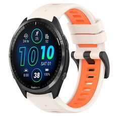 Per Garmin Forerunner 965 22mm Cinturino sportivo in silicone bicolore (Starlight + Orange)