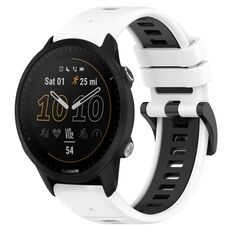 Per Garmin Forerunner 955 22mm Cinturino sportivo in silicone bicolore (bianco + nero)