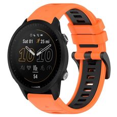 Per Garmin Forerunner 955 22mm Cinturino sportivo in silicone bicolore (arancione + nero)