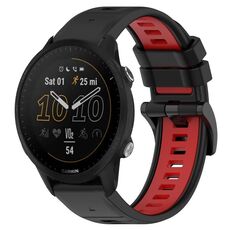 Per Garmin Forerunner 955 22mm Cinturino sportivo in silicone bicolore (nero + rosso)