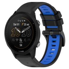 Per Garmin Forerunner 955 22mm Cinturino sportivo in silicone bicolore (nero + blu)
