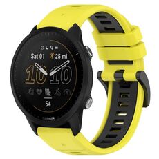 Per Garmin Forerunner 955 22mm Cinturino sportivo in silicone bicolore (giallo + nero)