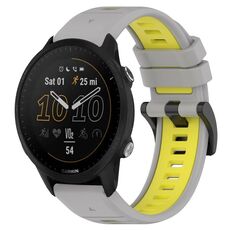 Per Garmin Forerunner 955 22mm Cinturino sportivo in silicone bicolore (grigio + giallo)