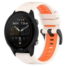 Per Garmin Forerunner 955 22mm Cinturino sportivo in silicone bicolore (Starlight + Orange)