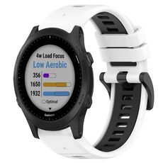 Per Garmin Forerunner 945 22mm Cinturino sportivo in silicone bicolore (bianco + nero)