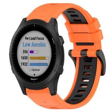 Per Garmin Forerunner 945 22mm Cinturino sportivo in silicone bicolore (arancione + nero)