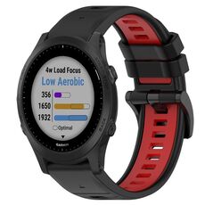 Per Garmin Forerunner 945 22mm Cinturino sportivo in silicone bicolore (nero + rosso)