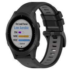 Per Garmin Forerunner 945 22mm Cinturino sportivo in silicone bicolore (nero + grigio)