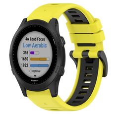 Per Garmin Forerunner 945 22mm Cinturino sportivo in silicone bicolore (giallo + nero)