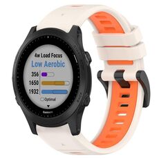Per Garmin Forerunner 945 22mm Cinturino sportivo in silicone bicolore (Starlight + Orange)