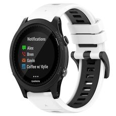 Per Garmin Forerunner 935 22mm Cinturino sportivo in silicone bicolore (bianco + nero)