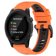 Per Garmin Forerunner 935 22mm Cinturino sportivo in silicone bicolore (arancione + nero)