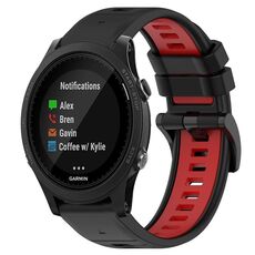 Per Garmin Forerunner 935 22mm Cinturino sportivo in silicone bicolore (nero + rosso)