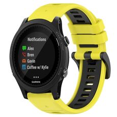 Per Garmin Forerunner 935 22mm Cinturino sportivo in silicone bicolore (giallo + nero)