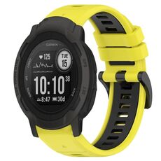 Per Garmin Instinct 22mm Cinturino sportivo in silicone bicolore (giallo + nero)