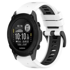 Per Garmin Descent G1 22mm Cinturino sportivo in silicone bicolore (bianco + nero)