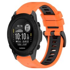 Per Garmin Descent G1 22mm Cinturino sportivo in silicone bicolore (arancione + nero)