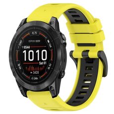 Per Garmin Epix Pro 42mm 20mm Cinturino sportivo in silicone bicolore (giallo + nero)