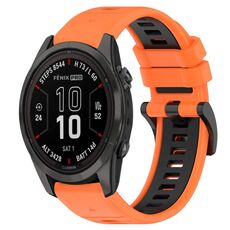 Per Garmin Fenix 7S 20mm Cinturino sportivo in silicone bicolore (arancione + nero)