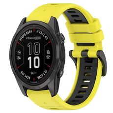 Per Garmin Fenix 7S 20mm Cinturino sportivo in silicone bicolore (giallo + nero)