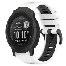 Per Garmin Instinct 2S 20mm Cinturino sportivo in silicone bicolore (bianco + nero)