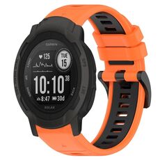 Per Garmin Instinct 2S 20mm Cinturino sportivo in silicone bicolore (arancione + nero)