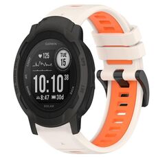 Per Garmin Instinct 2S 20mm Cinturino sportivo in silicone bicolore (Starlight + Orange)