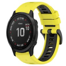 Per Garmin Fenix 6S 20mm Cinturino sportivo in silicone bicolore (giallo + nero)
