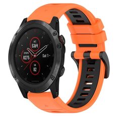 Per Garmin Fenix 5S Plus 20mm Cinturino sportivo in silicone bicolore (arancione + nero)