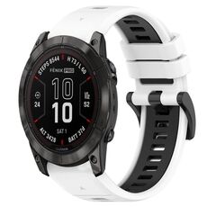 Per Garmin Epix Pro 51mm 26mm Cinturino sportivo in silicone bicolore (bianco + nero)
