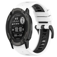 Per Garmin Instinct 2X Solar 26mm Cinturino sportivo in silicone bicolore (bianco + nero)