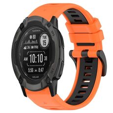 Per Garmin Instinct 2X Solar 26mm Cinturino sportivo in silicone bicolore (arancione + nero)