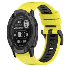 Per Garmin Instinct 2X Solar 26mm Cinturino sportivo in silicone bicolore (giallo + nero)