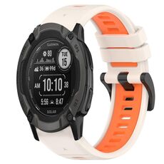 Per Garmin Instinct 2X Solar 26mm Cinturino sportivo in silicone bicolore (Starlight + Orange)